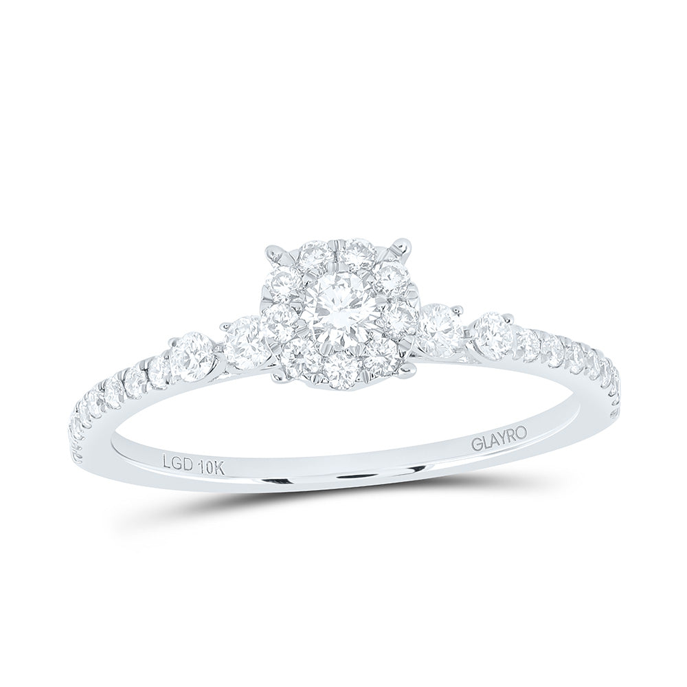 10K Yellow Or White Gold 1/2 Cttw Lab Grown Diamond Fashion Round Promise Ring
