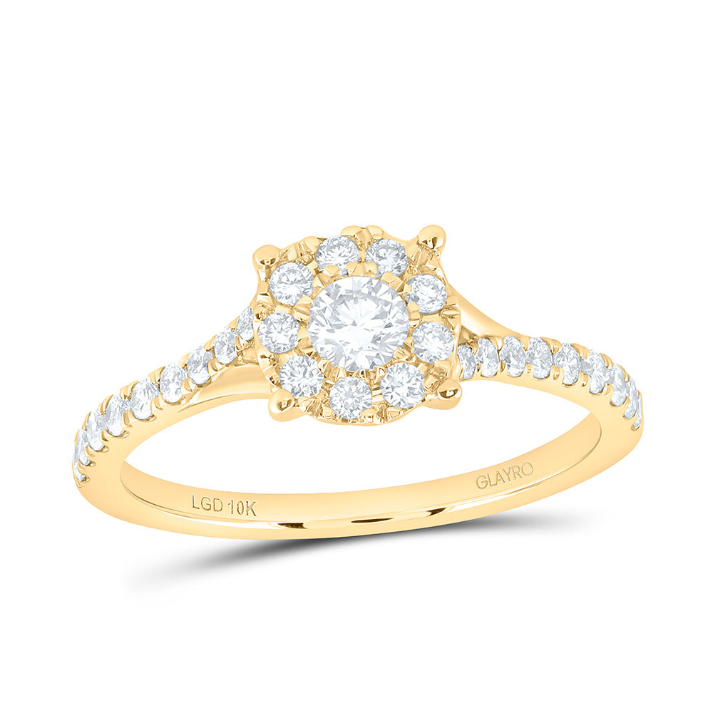 10K Yellow Or White Gold 5/8 Cttw Lab Grown Diamond Fashion Round Promise Ring