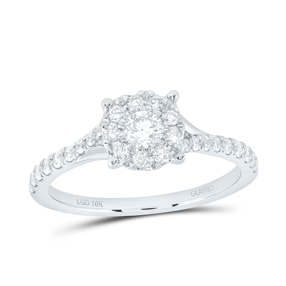 10K Yellow Or White Gold 5/8 Cttw Lab Grown Diamond Fashion Round Promise Ring