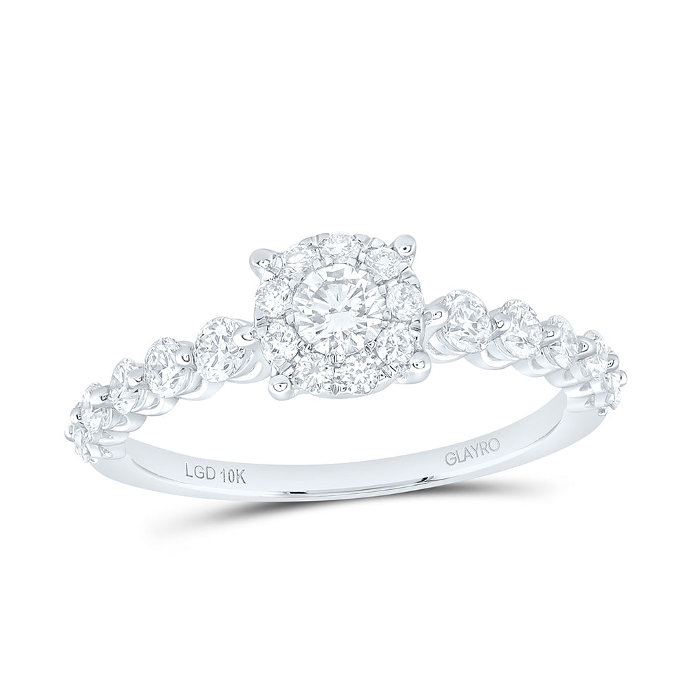 10K Yellow Or White Gold 3/4 Cttw Lab Grown Diamond Fashion Round Promise Ring