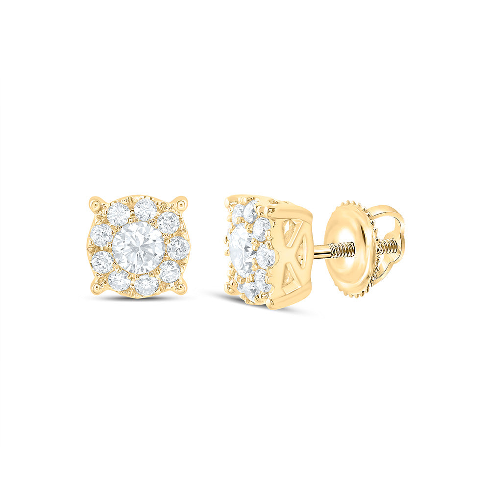 10K Yellow Or White Gold 1/2 Cttw Lab Grown Diamond Fashion Round Earring