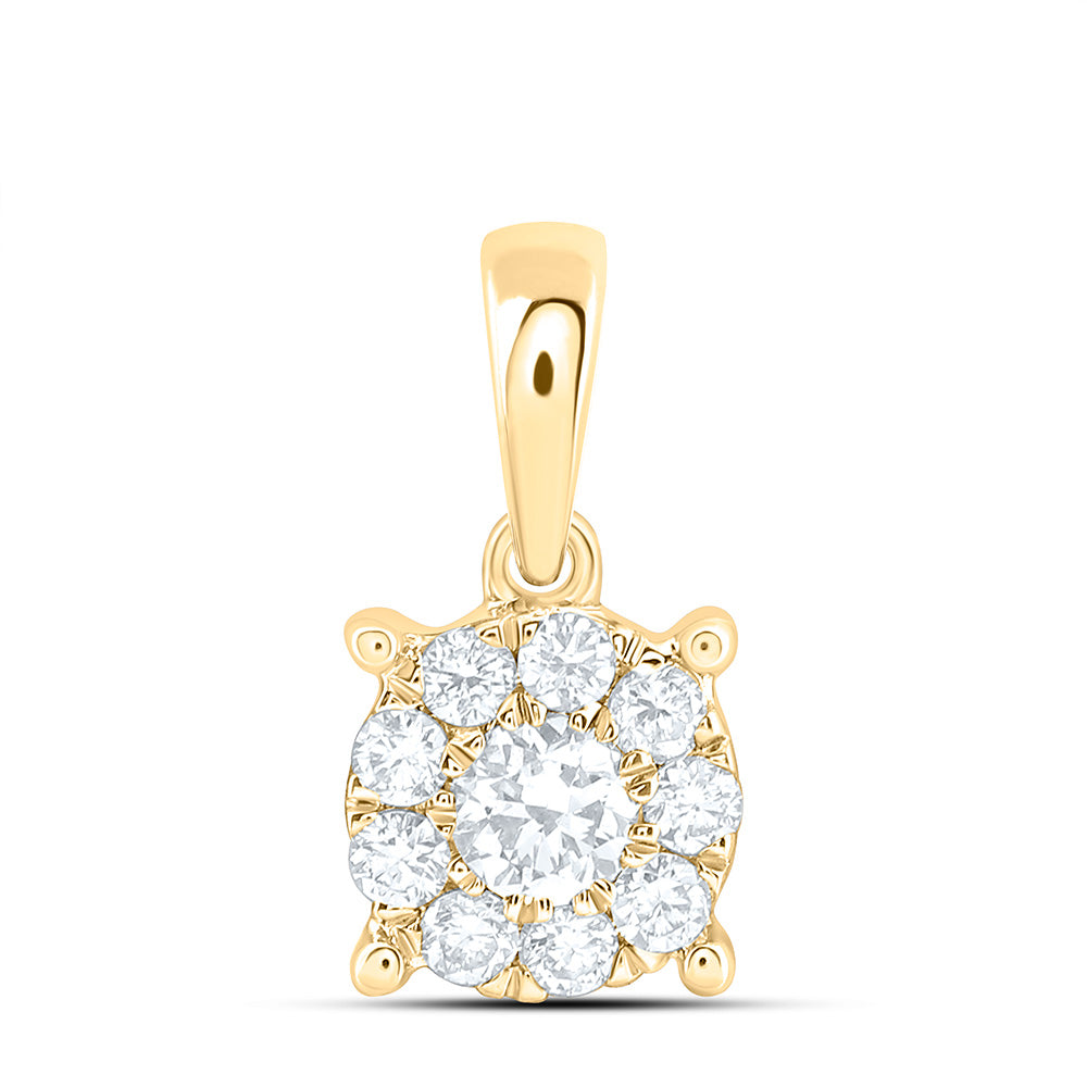 10K Yellow Or White Gold 1/6 Cttw Lab Grown Diamond Fashion Round Pendant