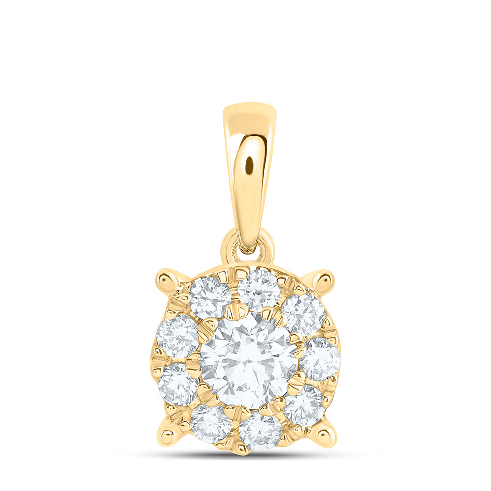 10K Yellow Or White Gold 1/3 Cttw Lab Grown Diamond Fashion Round Pendant
