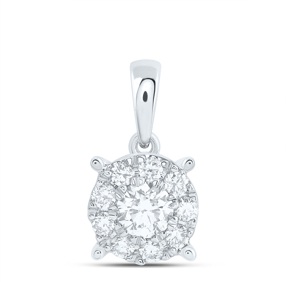 10K Yellow Or White Gold 1/3 Cttw Lab Grown Diamond Fashion Round Pendant