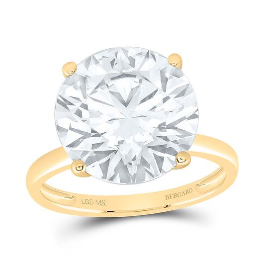 14K Yellow Gold 8 Cttw Lab Grown Diamond Round Solitaire Ring