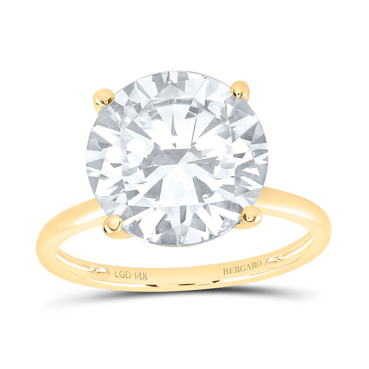 14K Yellow Gold 6 Cttw Lab Grown Diamond Round Solitaire Ring