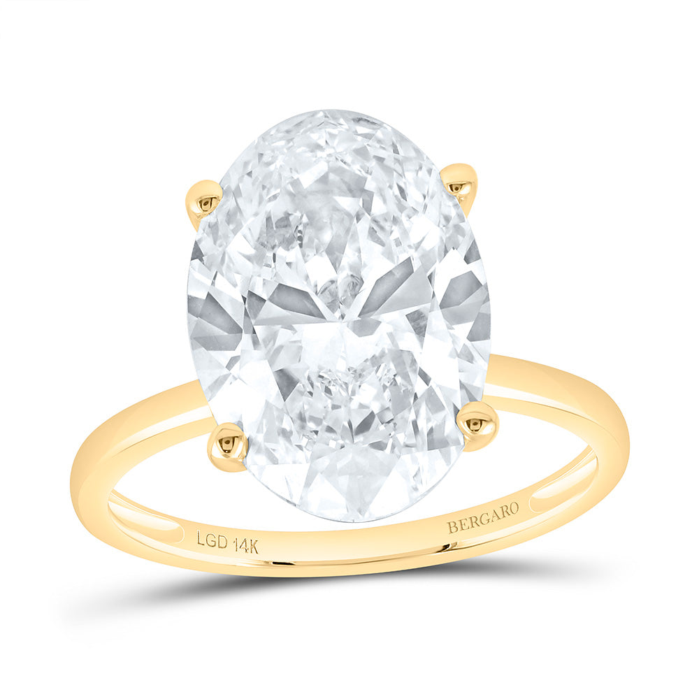 14K Yellow Gold 6 Cttw Lab Grown Diamond Oval Solitaire Ring