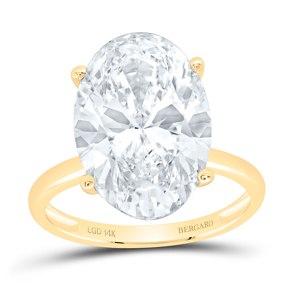 14K Yellow Gold 8 Cttw Lab Grown Diamond Oval Solitaire Ring