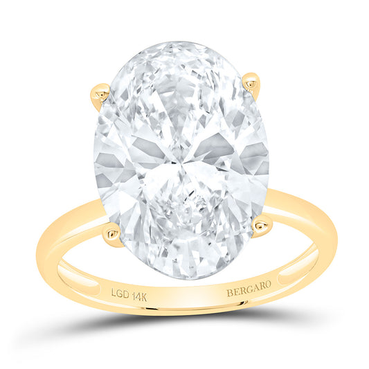 14K Yellow Gold 8 Cttw Lab Grown Diamond Oval Solitaire Ring