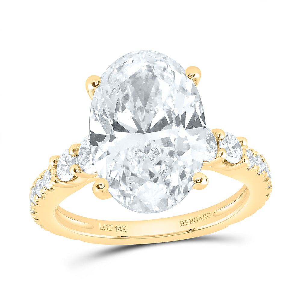 14K Yellow Or White Gold 7 Cttw Lab Grown Diamond 6 Cttw Center Oval Engagement Ring