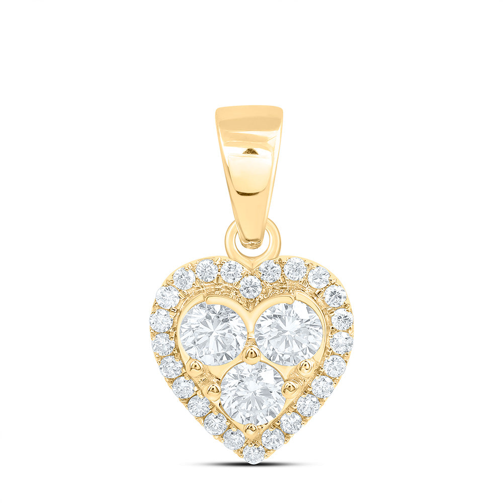 10K Yellow Or White Gold 1 Cttw Lab Grown Diamond Fashion Heart Pendant