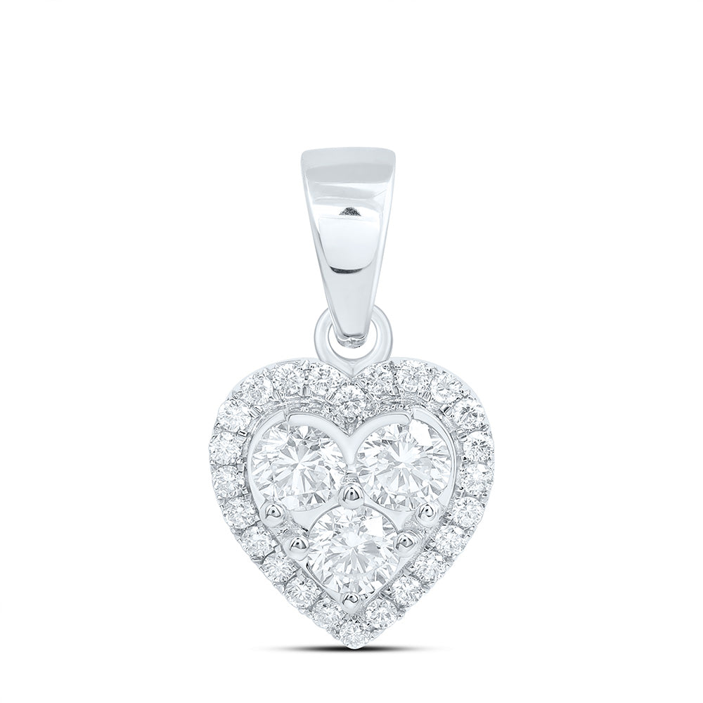 10K Yellow Or White Gold 1 Cttw Lab Grown Diamond Fashion Heart Pendant