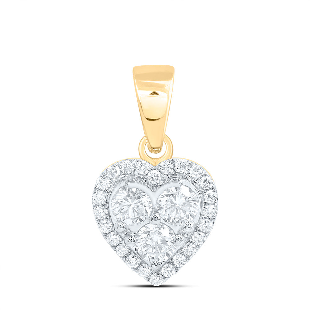 10K Yellow Gold 1 Cttw Lab Grown Diamond Fashion Heart Pendant