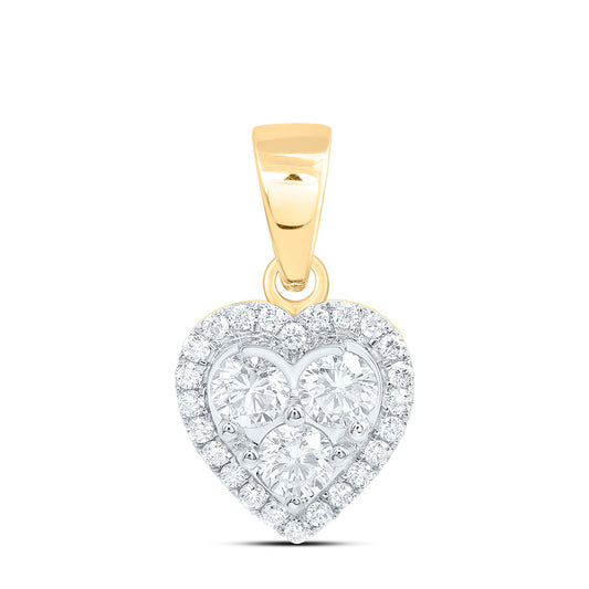 10K Yellow Gold 1 Cttw Lab Grown Diamond Fashion Heart Pendant