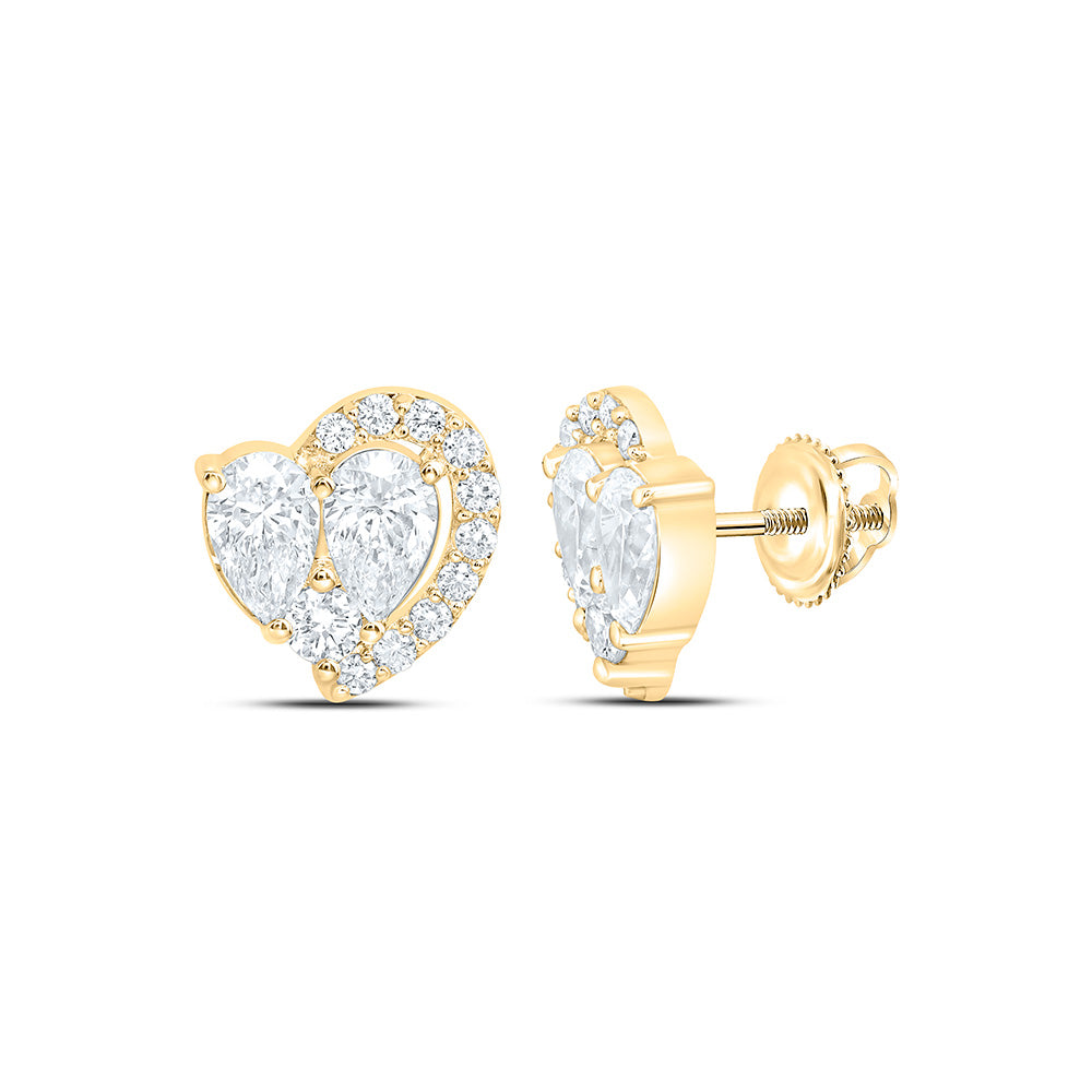 10K Yellow Or White Gold 1 1/3 Cttw Lab Grown Diamond Fashion Heart Earring