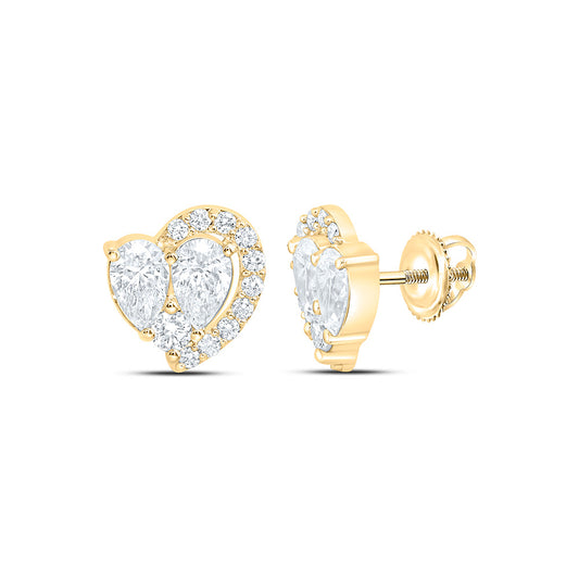 10K Yellow Or White Gold 1 1/3 Cttw Lab Grown Diamond Fashion Heart Earring