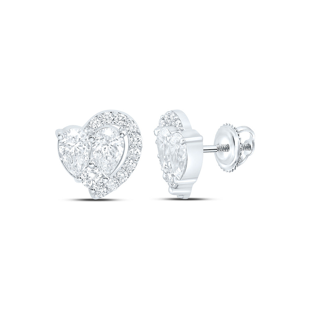 10K Yellow Or White Gold 1 1/3 Cttw Lab Grown Diamond Fashion Heart Earring