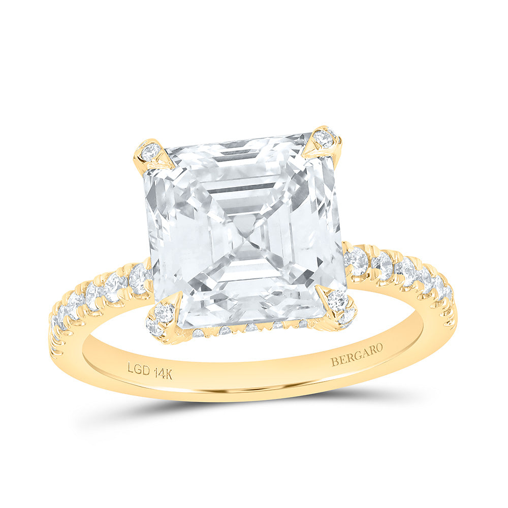14K Yellow Or White Gold 5 5/8 Cttw Lab Grown Diamond 5 Cttw Center Asscher Engagement Ring