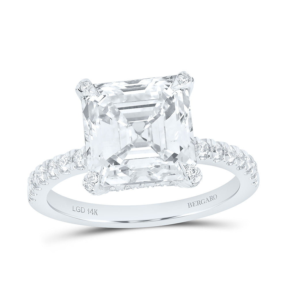 14K Yellow Or White Gold 5 5/8 Cttw Lab Grown Diamond 5 Cttw Center Asscher Engagement Ring