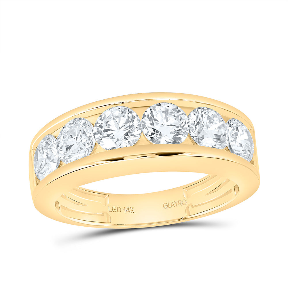 10K Yellow Or White Gold 3 1/4 Cttw Lab Grown Diamond Mens Band