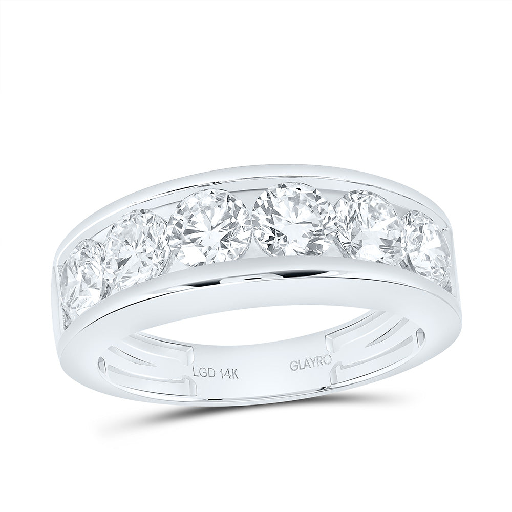 10K Yellow Or White Gold 3 1/4 Cttw Lab Grown Diamond Mens Band