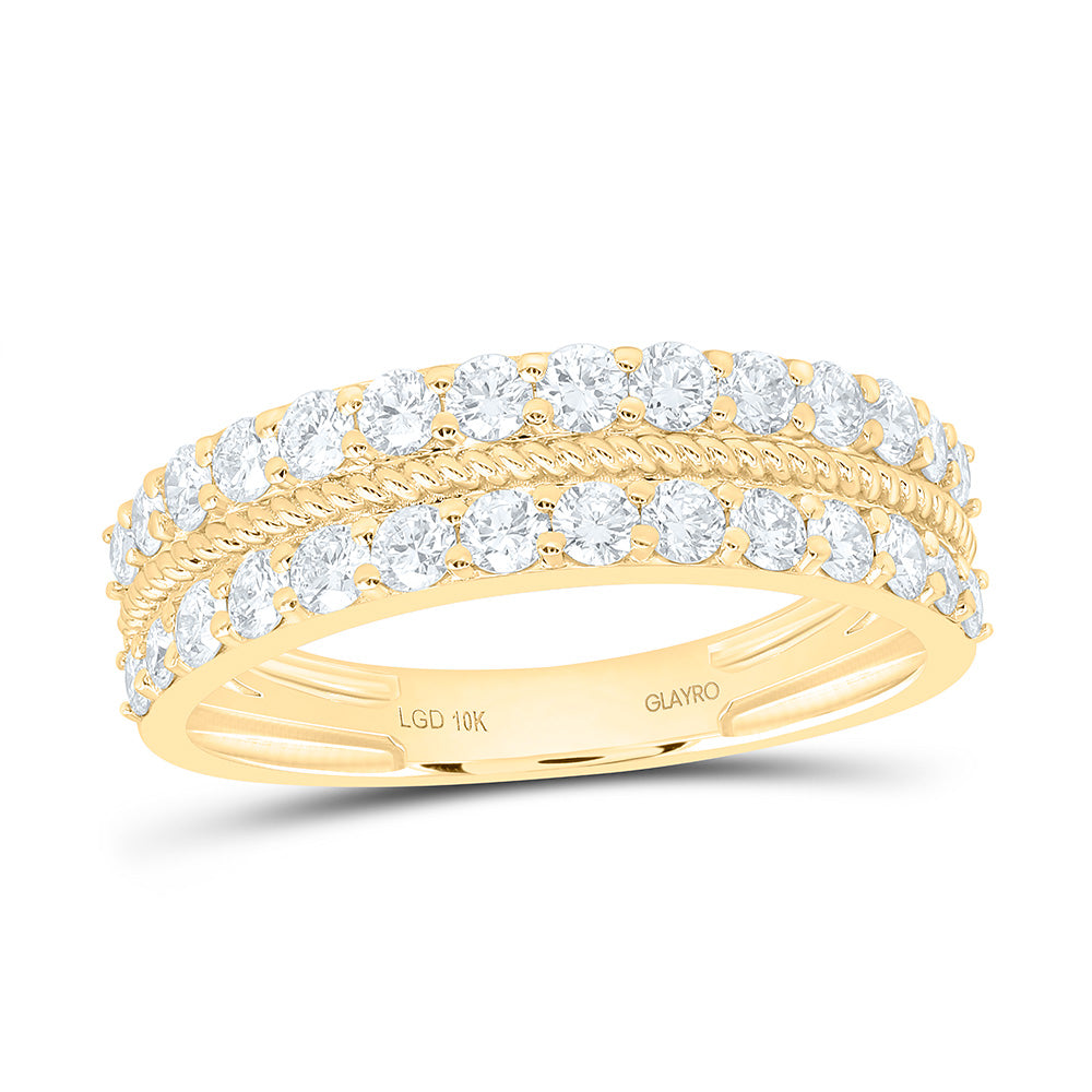 10K Yellow Or White Gold 1 1/4 Cttw Lab Grown Diamond Mens Band