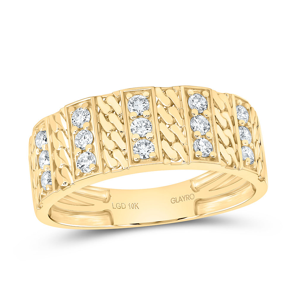 10K Yellow Gold 1/2 Cttw Lab Grown Diamond Mens Band