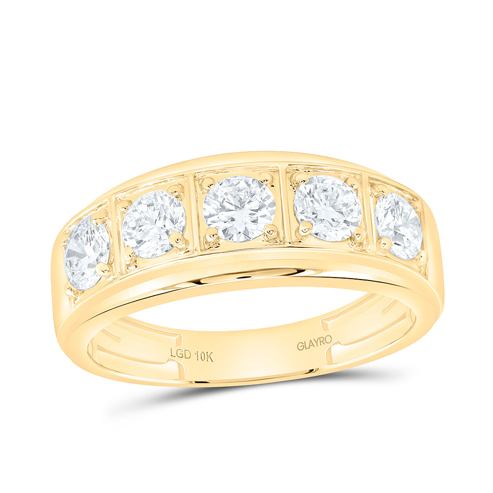 10K Yellow Or White Gold 1 5/8 Cttw Lab Grown Diamond Mens Band