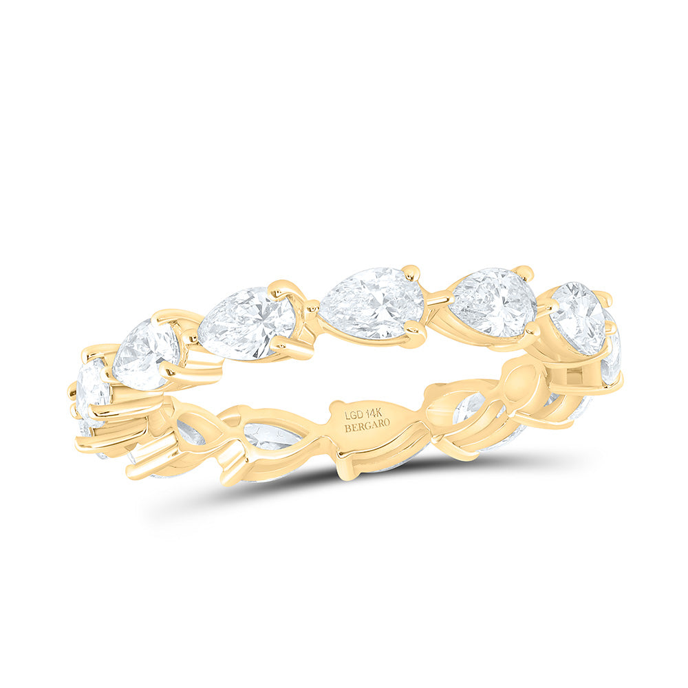 14K Yellow Or White Gold 2 Cttw Lab Grown Diamond Fashion Eternity Pear Band