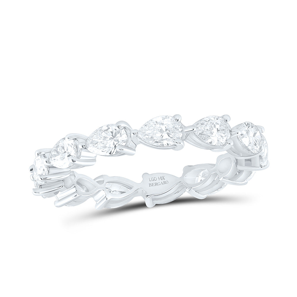 14K Yellow Or White Gold 2 Cttw Lab Grown Diamond Fashion Eternity Pear Band