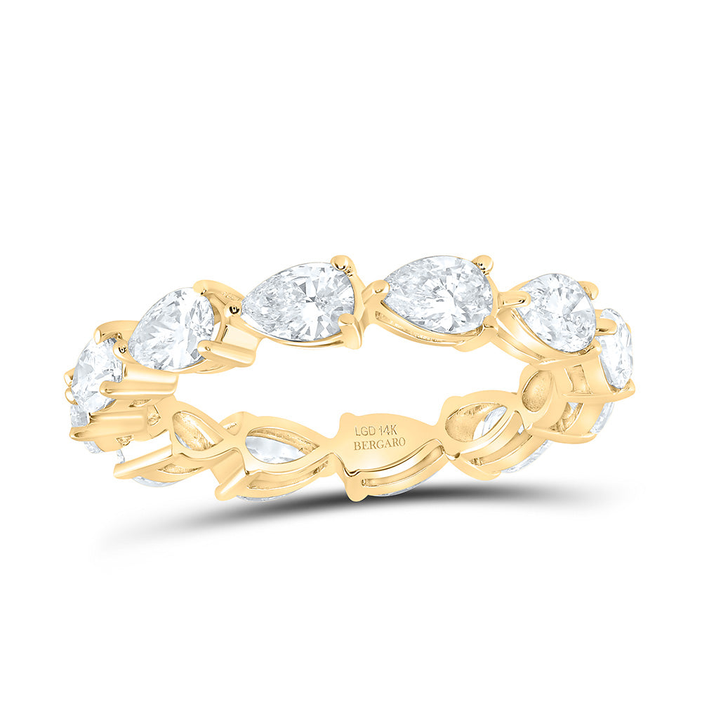 14K Yellow Or White Gold 2 1/3 Cttw Lab Grown Diamond Fashion Eternity Pear Band