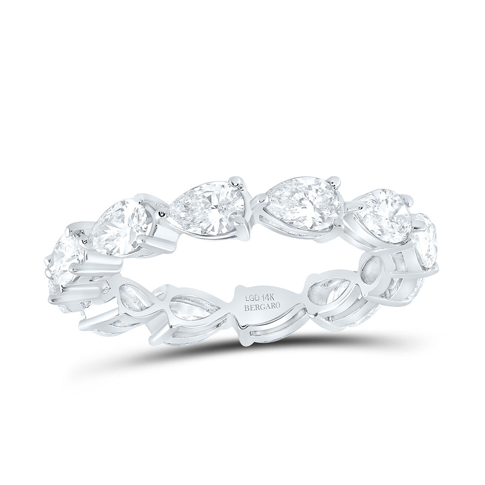 14K Yellow Or White Gold 2 1/3 Cttw Lab Grown Diamond Fashion Eternity Pear Band