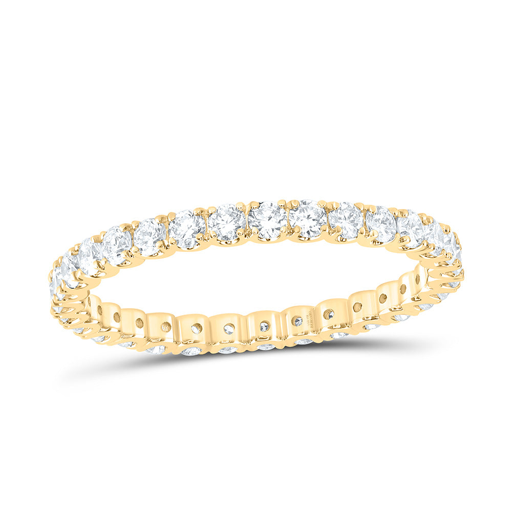14K Yellow Or White Gold 7/8 Cttw Lab Grown Diamond Eternity Fashion Round Band