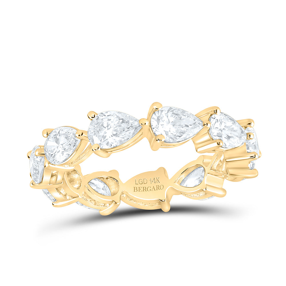 14K Yellow Or White Gold 3 1/2 Cttw Lab Grown Diamond Fashion Eternity Pear Band