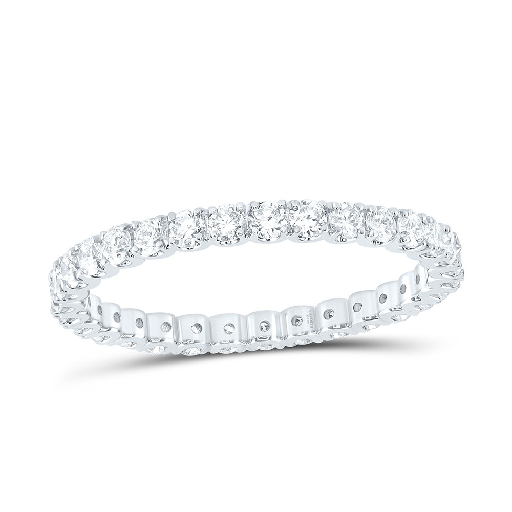 14K Yellow Or White Gold 7/8 Cttw Lab Grown Diamond Eternity Fashion Round Band