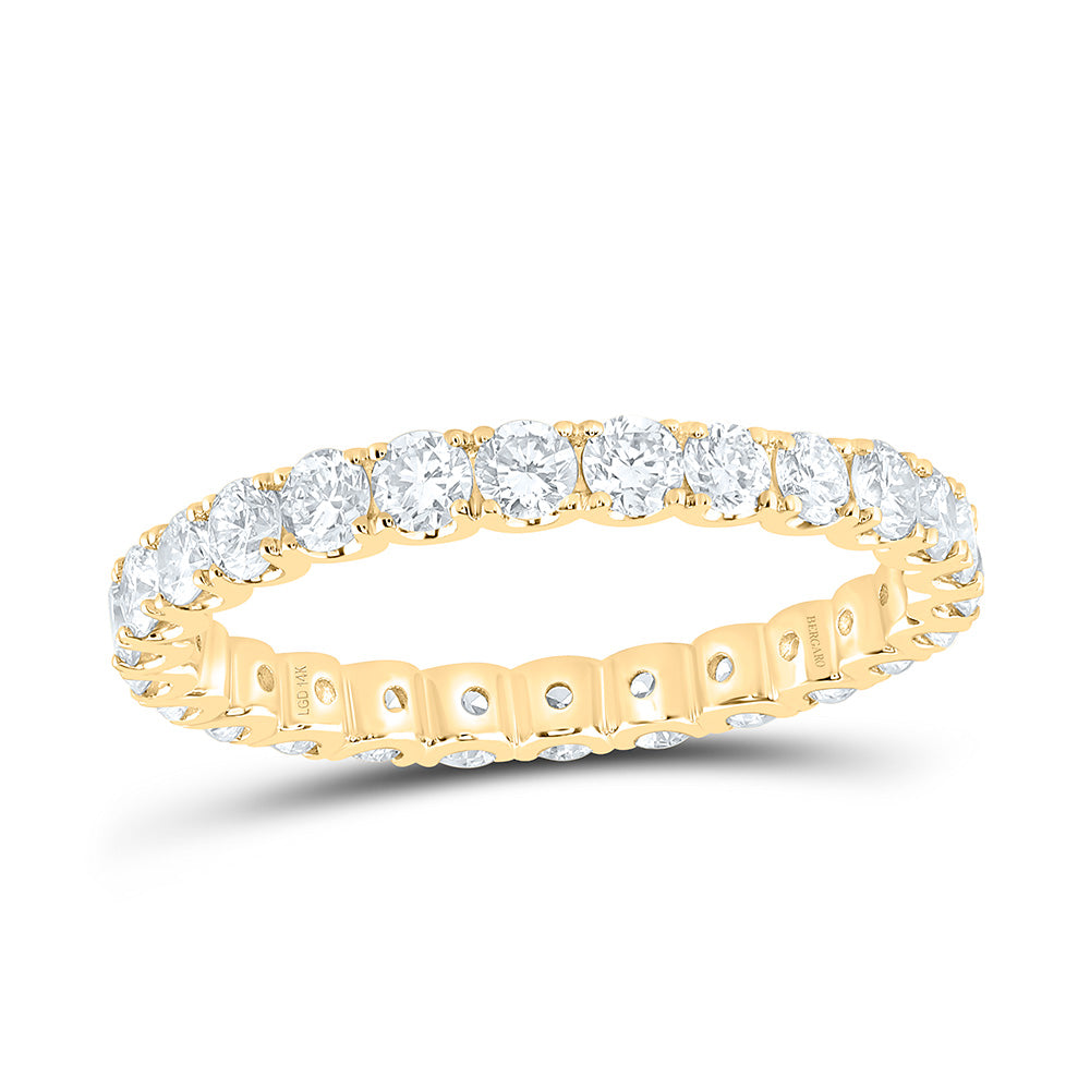 14K Yellow Or White Gold 1 3/8 Cttw Lab Grown Diamond Eternity Fashion Round Band