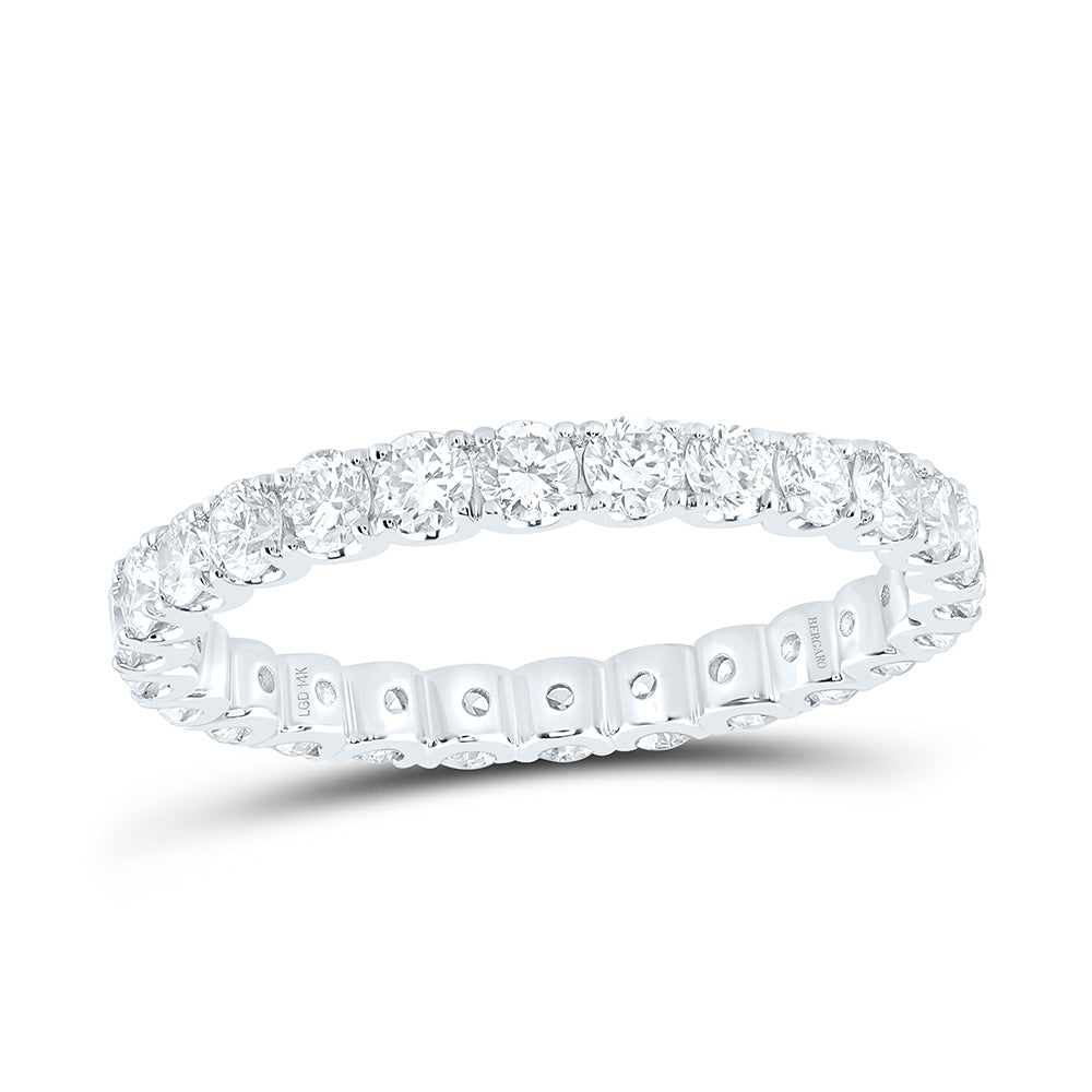 14K Yellow Or White Gold 1 3/8 Cttw Lab Grown Diamond Eternity Fashion Round Band