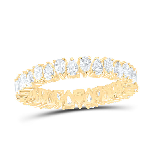 14K Yellow Or White Gold 1 1/2 Cttw Lab Grown Diamond Fashion Eternity Pear Band