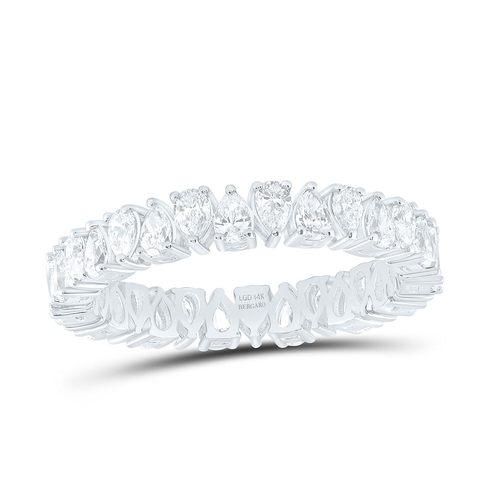 14K Yellow Or White Gold 1 1/2 Cttw Lab Grown Diamond Fashion Eternity Pear Band