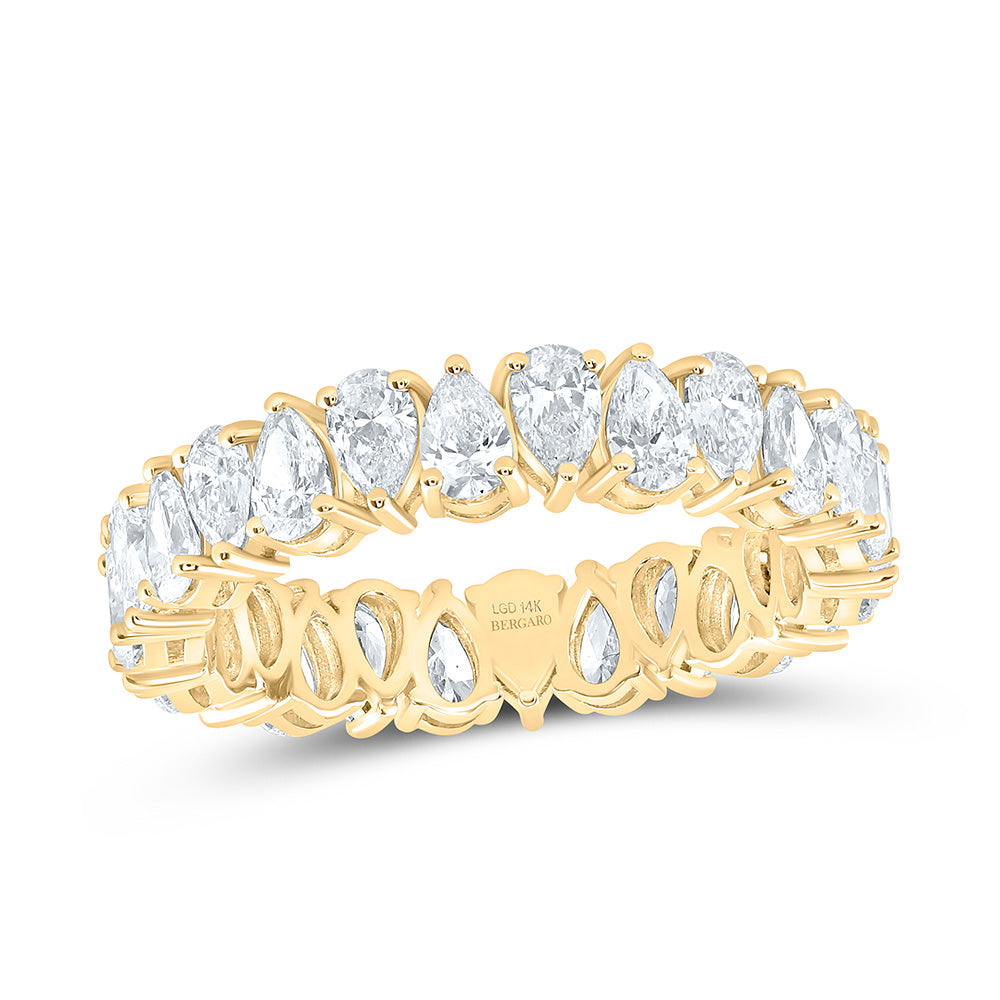 14K Yellow Or White Gold 2 5/8 Cttw Lab Grown Diamond Fashion Eternity Pear Band