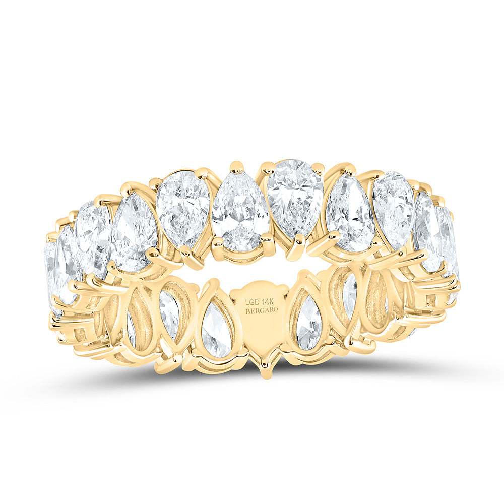 14K Yellow Or White Gold 3 1/2 Cttw Lab Grown Diamond Fashion Eternity Pear Band