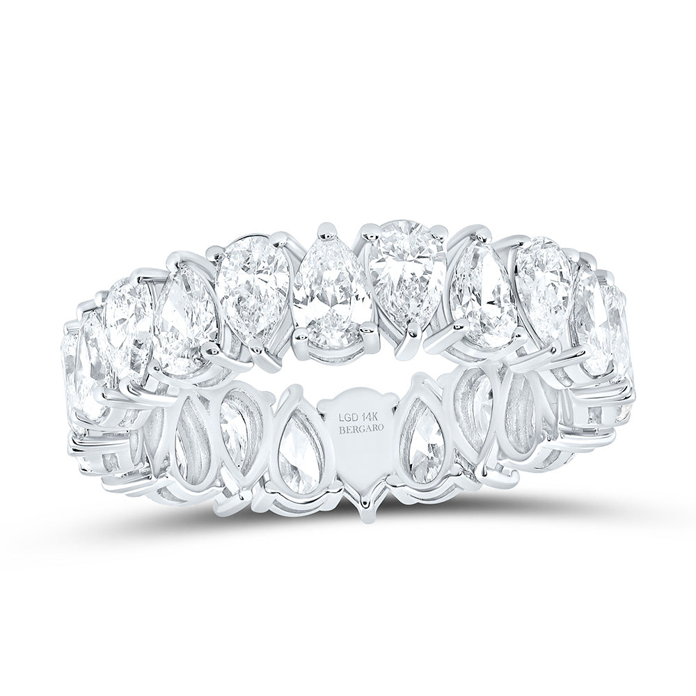 14K Yellow Or White Gold 3 1/2 Cttw Lab Grown Diamond Fashion Eternity Pear Band