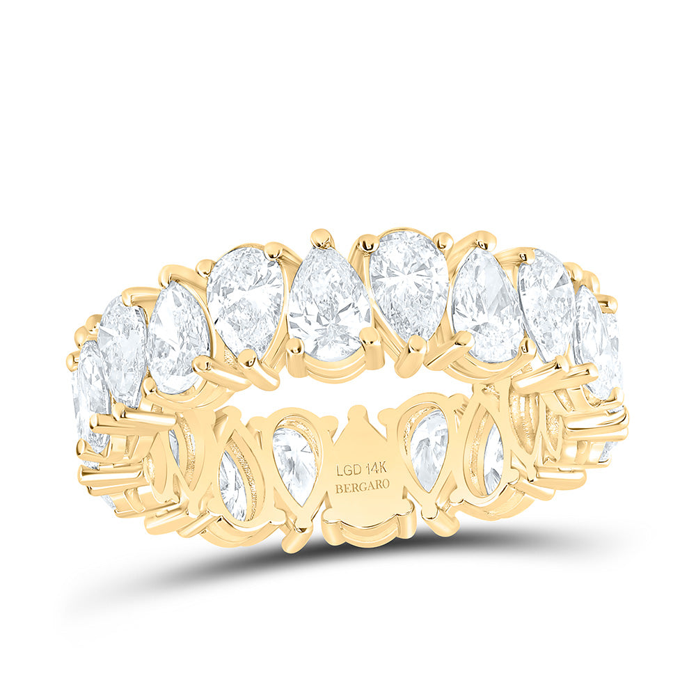 14K Yellow Or White Gold 4 Cttw Lab Grown Diamond Fashion Eternity Pear Band