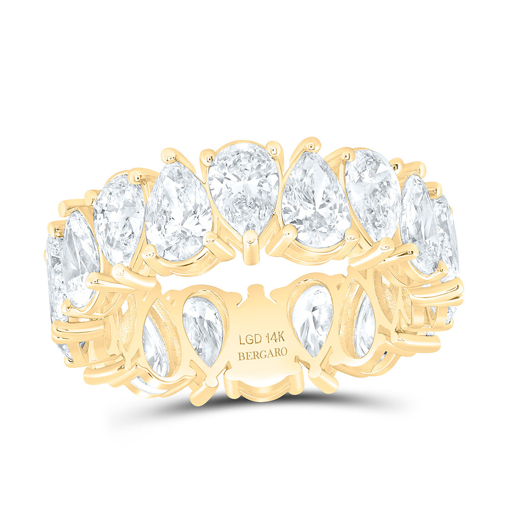 14K Yellow Or White Gold 5 3/4 Cttw Lab Grown Diamond Fashion Eternity Pear Band