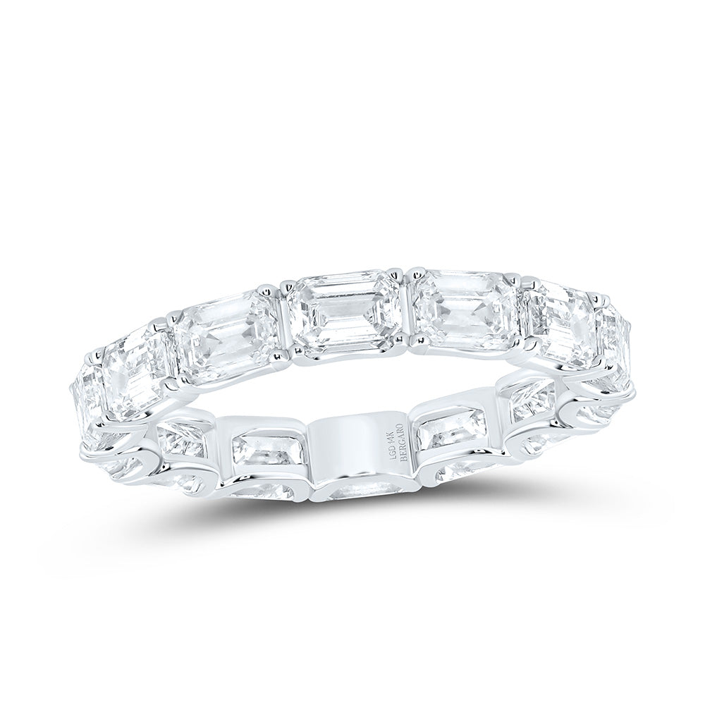 14K Yellow Or White Gold 4 Cttw Lab Grown Diamond Fashion Eternity Emerald Band