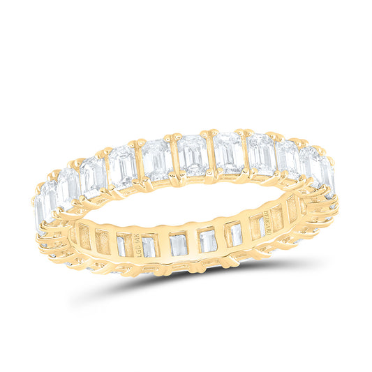14K Yellow Or White Gold 2 1/4 Cttw Lab Grown Diamond Fashion Eternity Emerald Band