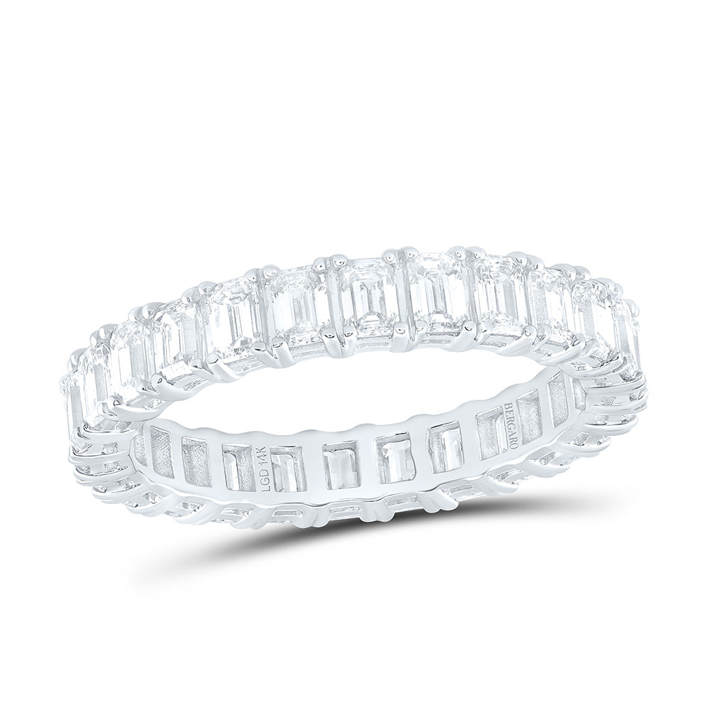 14K Yellow Or White Gold 2 1/4 Cttw Lab Grown Diamond Fashion Eternity Emerald Band