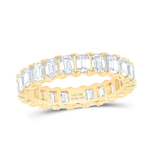 14K Yellow Or White Gold 3 1/3 Cttw Lab Grown Diamond Fashion Eternity Emerald Band