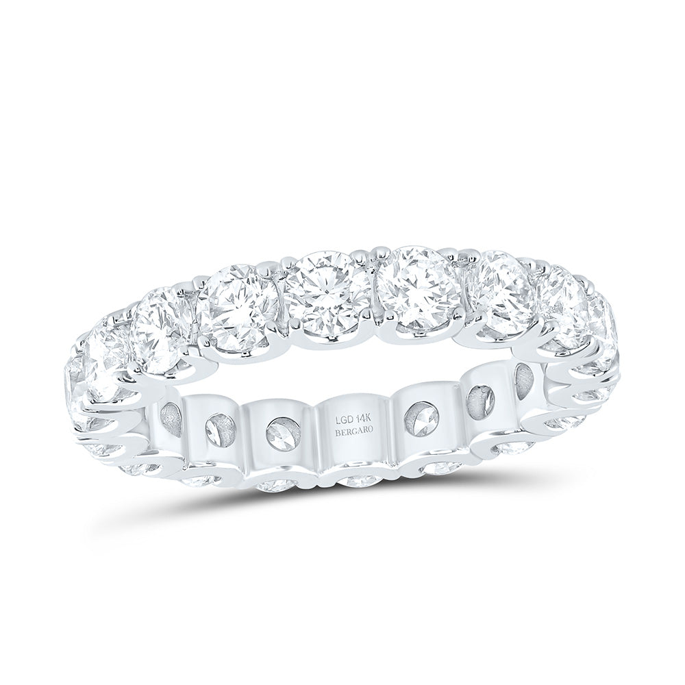 14K Yellow Or White Gold 3 5/8 Cttw Lab Grown Diamond Eternity Fashion Round Band