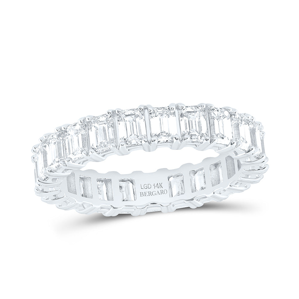 14K Yellow Or White Gold 3 1/3 Cttw Lab Grown Diamond Fashion Eternity Emerald Band